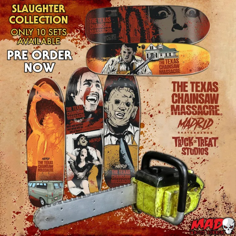 Madrid Skateboards – Texas Chainsaw Massacre 50th Anniversary Skateboard Deck – SLAUGHTER COLLECTION (Limited Editio