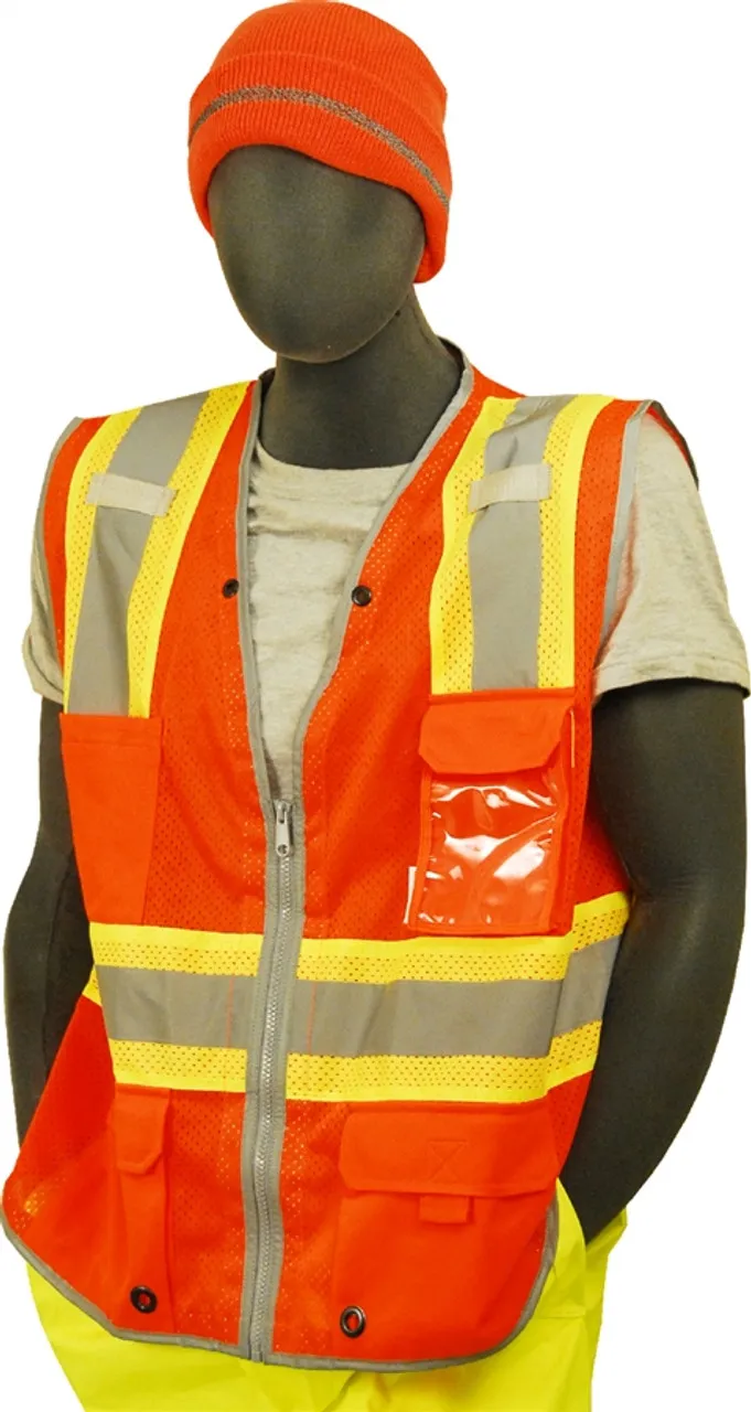 Majestic Class 2 Hi Vis Two-Tone Orange Safety Vest 75-3226