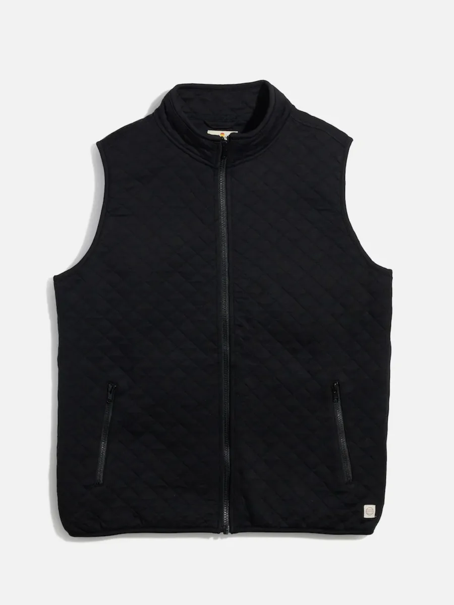 Marine Layer Corbet Full Zip Vest - Black