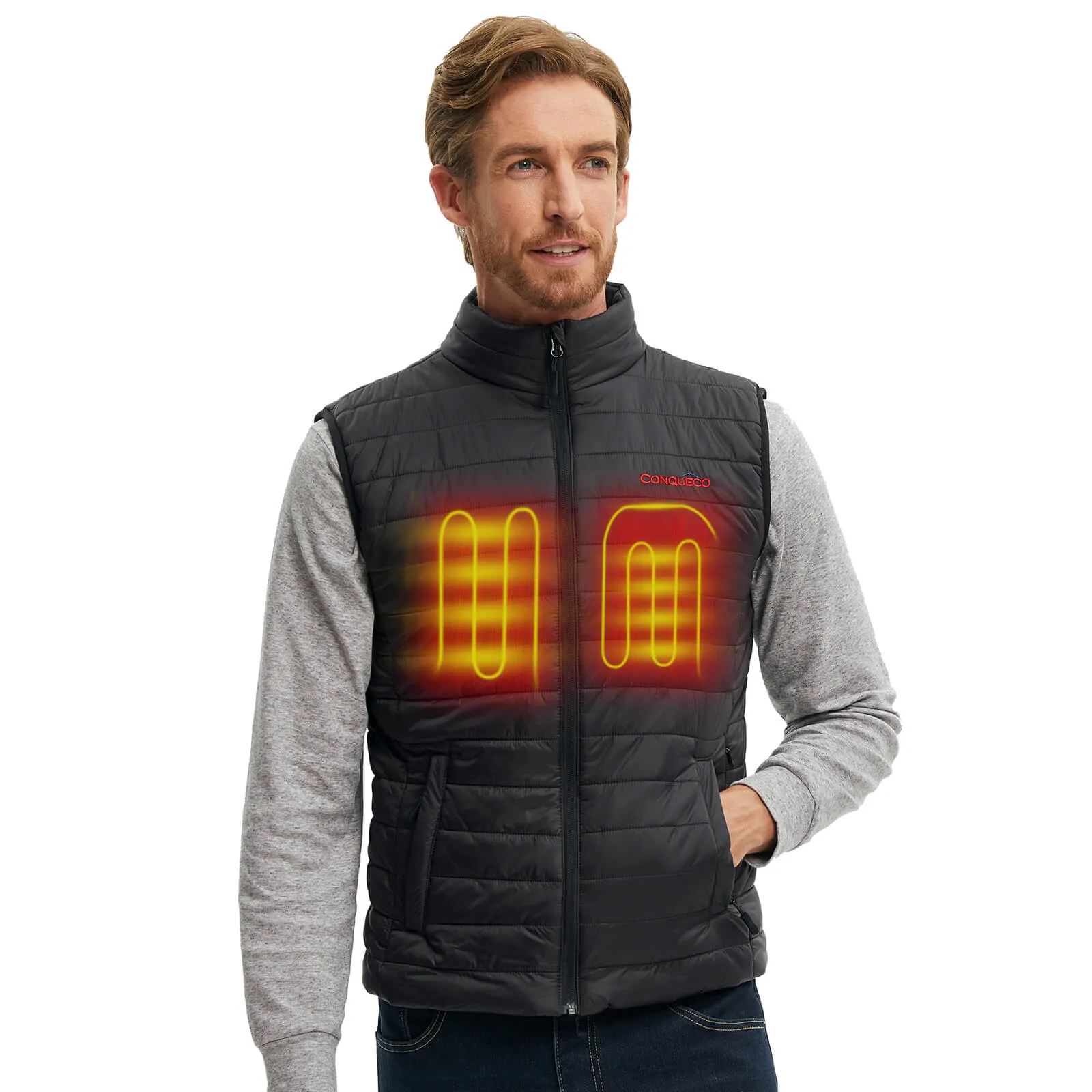 Men's Heated Vest Lightweight Slim Fit-Black