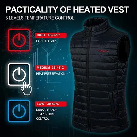 Men's Heated Vest Lightweight Slim Fit-Black