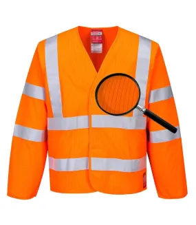 Mens hi-vis flame resistant anti-static safety jacket orange Portwest