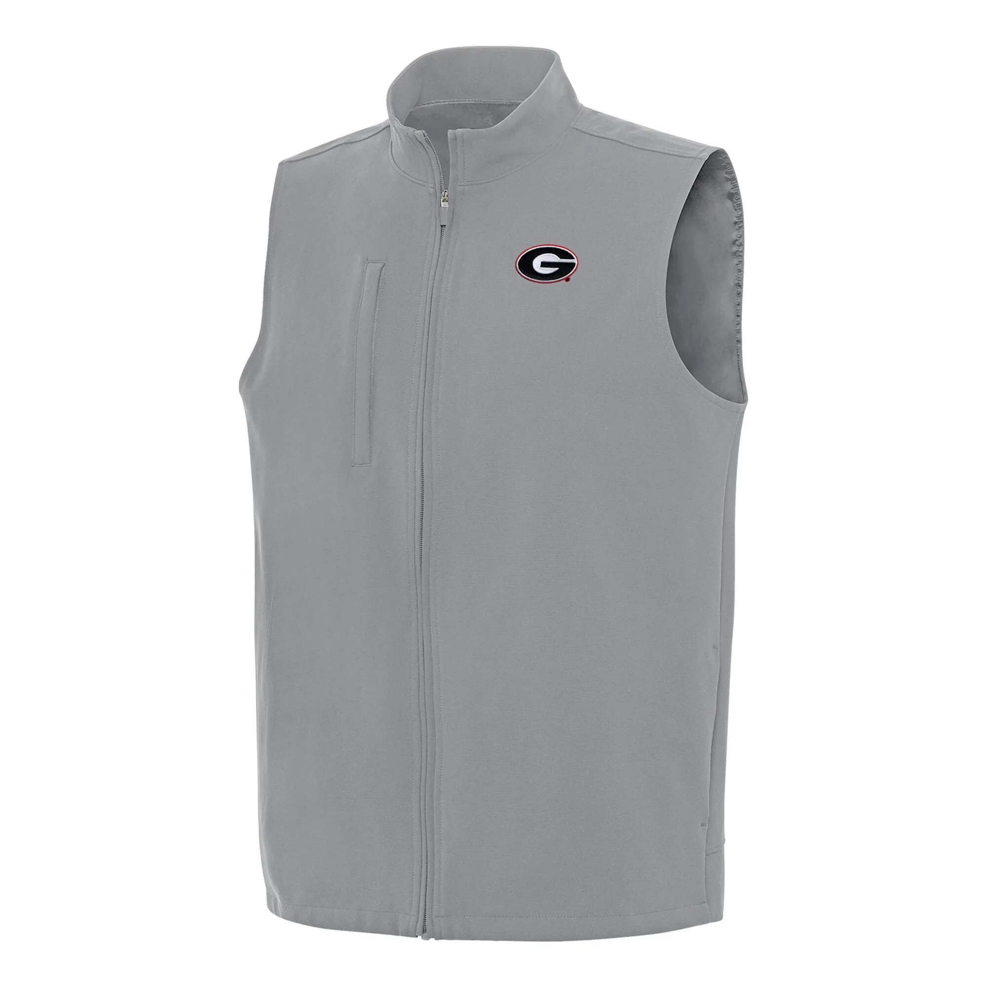 Men's Antigua Gray Georgia Bulldogs Regard Full-Zip Vest