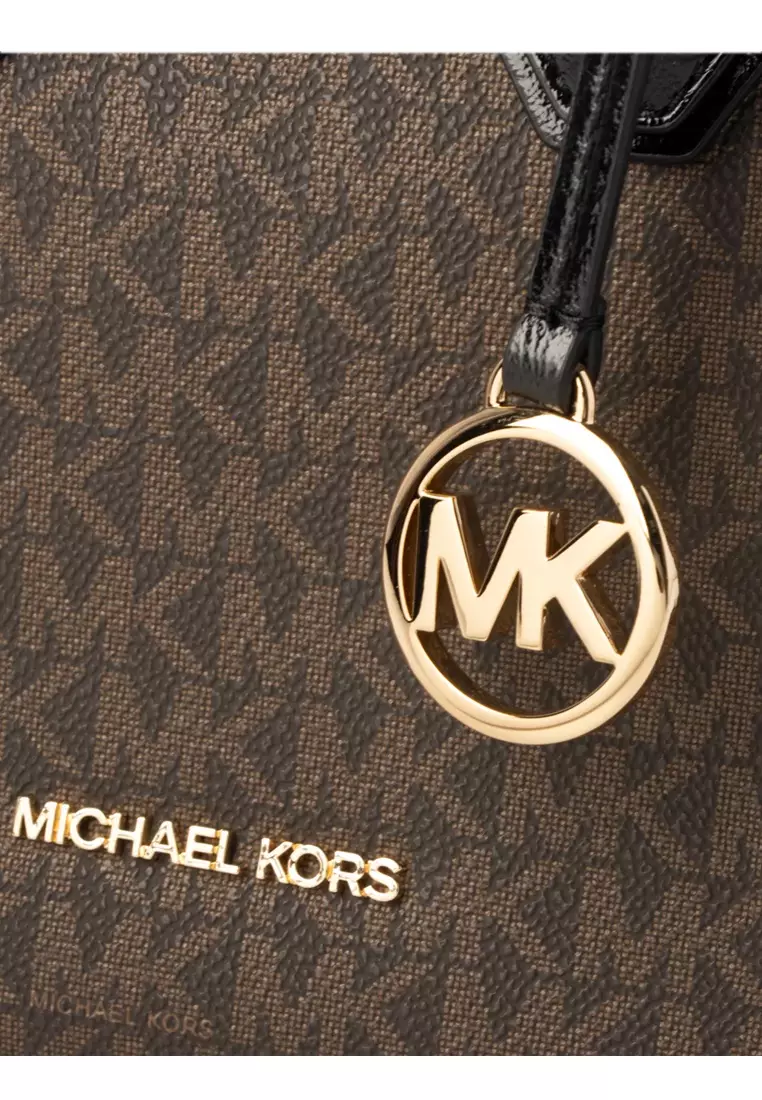 MICHAEL KORS Michael Kors Mercer Extra-Small Signature Logo Crossbody Bag - Brown/Black