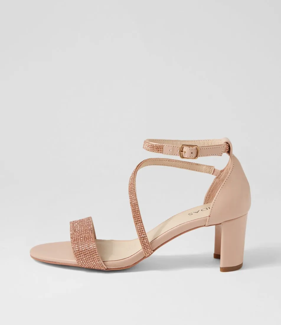 MIDAS Findest Nude Jewels Leather Sandals