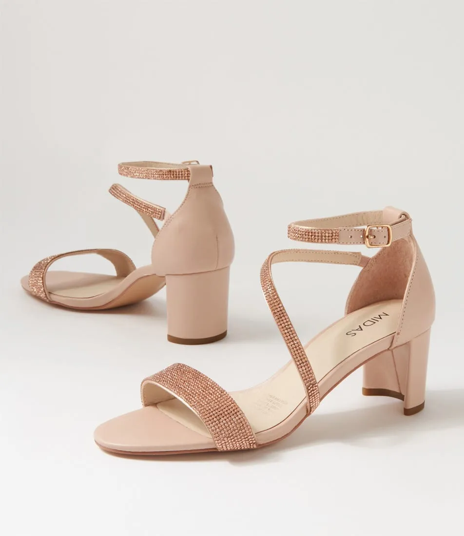 MIDAS Findest Nude Jewels Leather Sandals