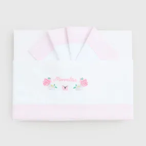 Monnalisa Embroidered Sheet Set For Baby Girls