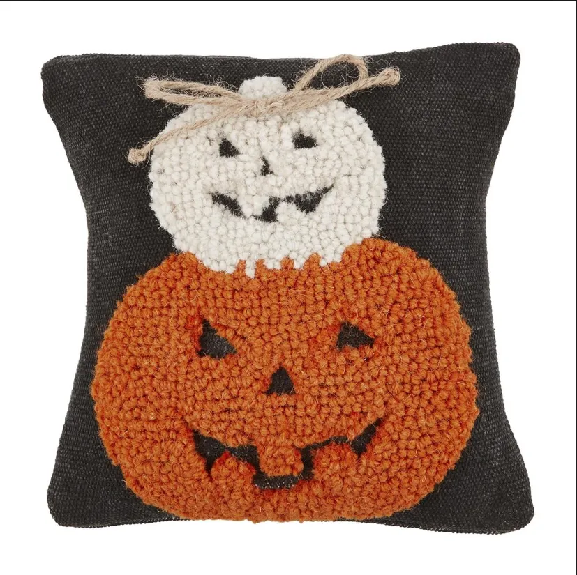 Mudpie brand Two Pumpkins Mini Hook Pillow