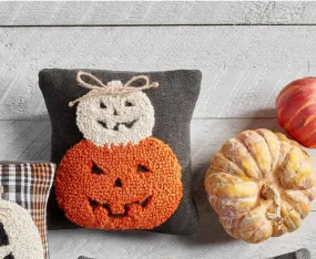 Mudpie brand Two Pumpkins Mini Hook Pillow