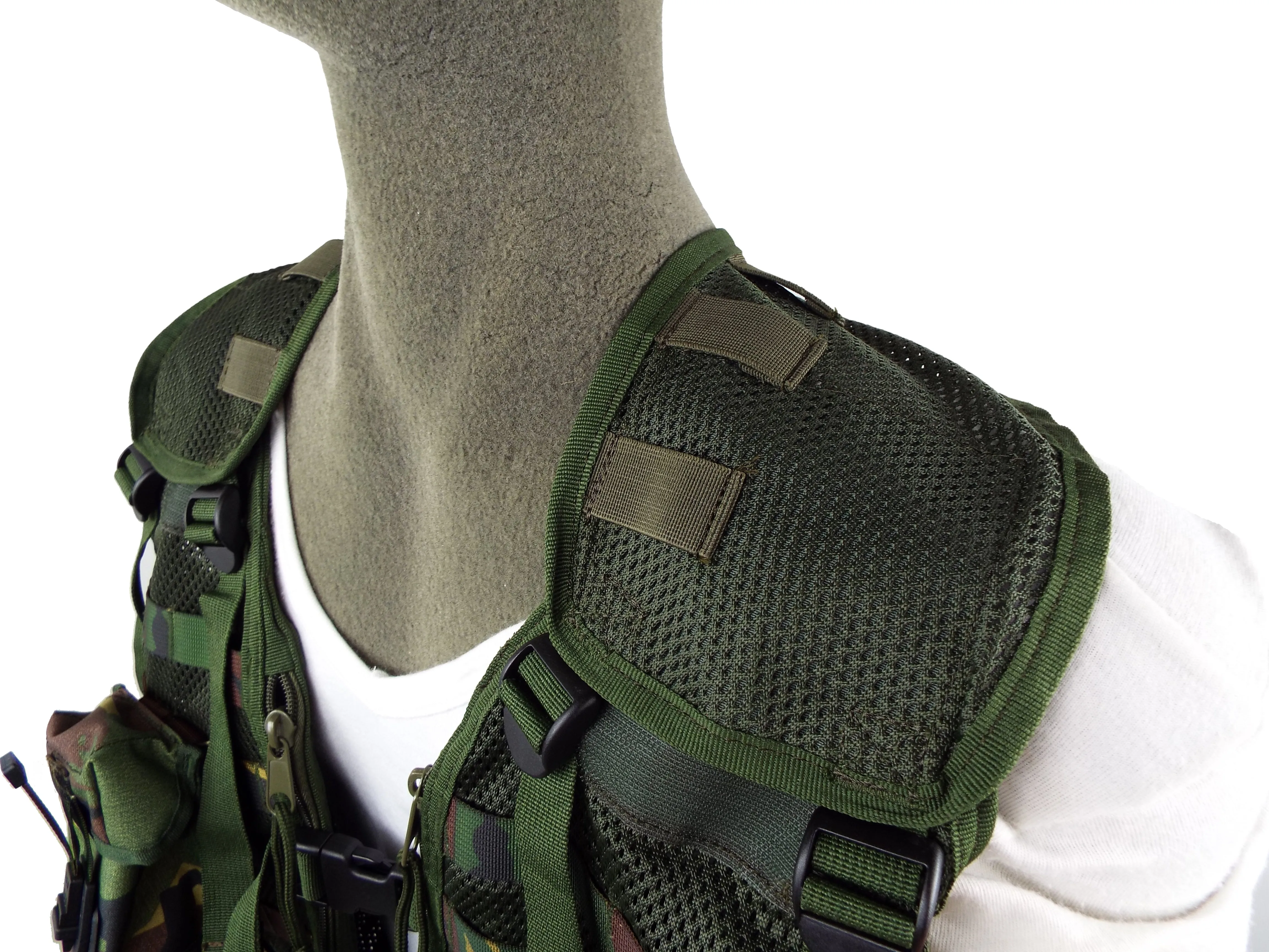 Multi-Pocketed Fishing and Shooting Accessory / Equipment Load Carrying Military Assault Vest - DPM Woodland Camo - Grade 1