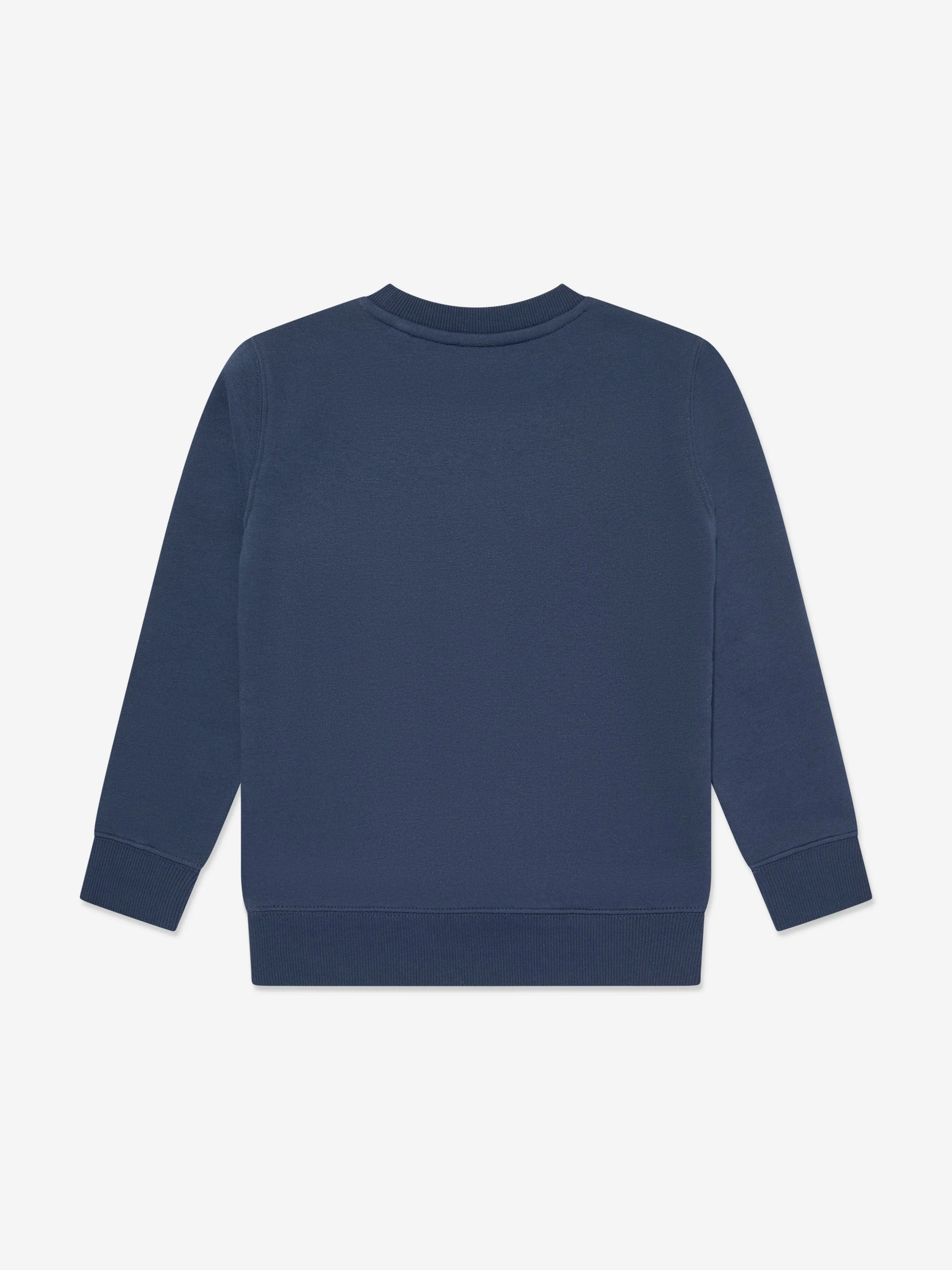 New Balance Boys Brush Back Stacked Logo Sweatshirt in Navy