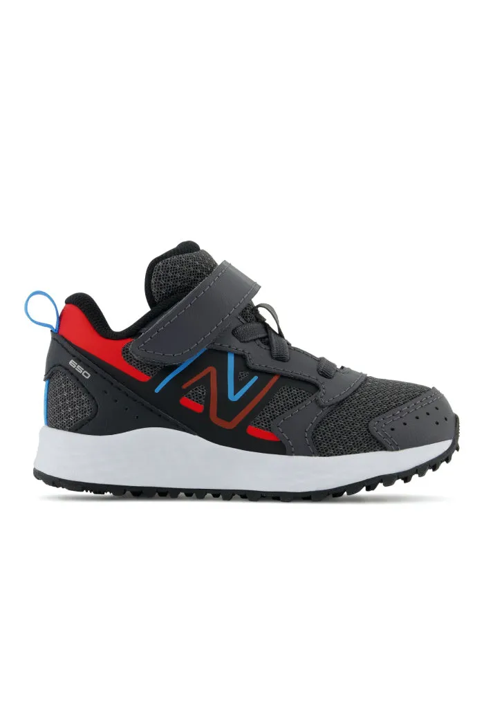 New Balance Toddler Fresh Foam 650 Bungee Lace with Top Strap in Magnet