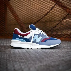 NEW BALANCE TRAINERS GREY BLUE MAROON