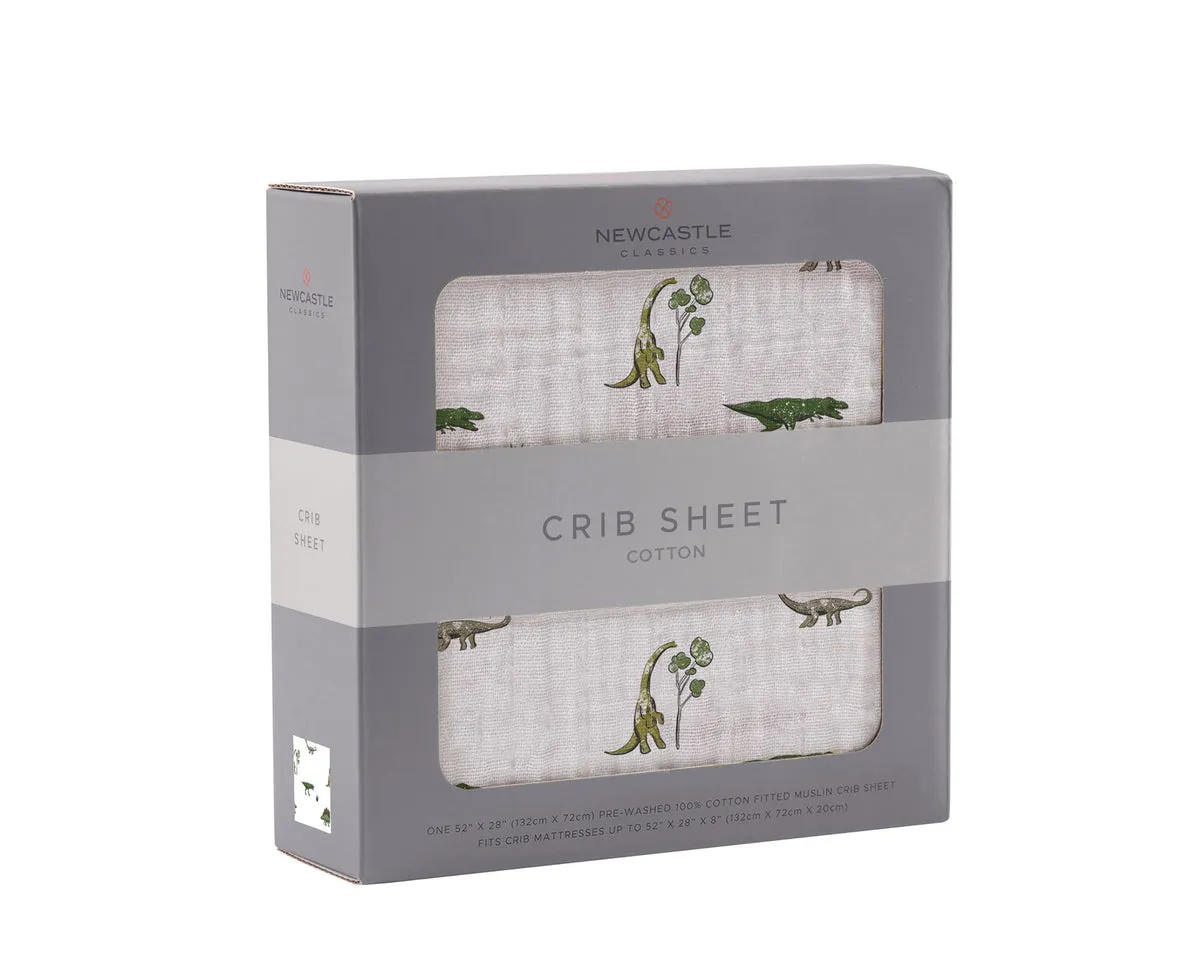 Newcastle Classics Muslin Crib Sheet - Dino Days