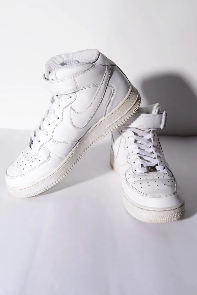 Nike Air Force Ones AF1 ’82 high top white classic trainers