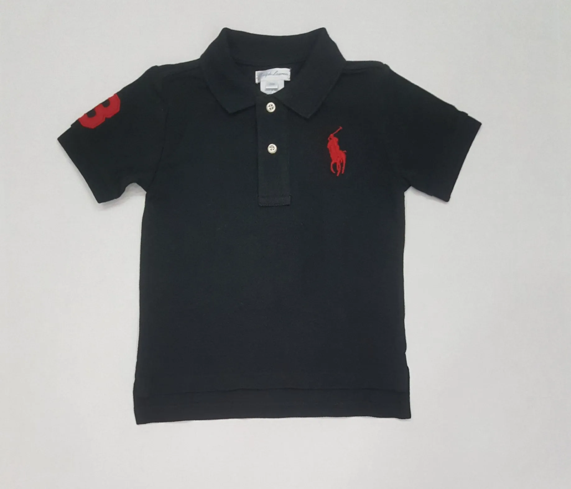 Nwt Kids Polo Ralph Lauren Boys #3 Black/Red Polo (0-24M)