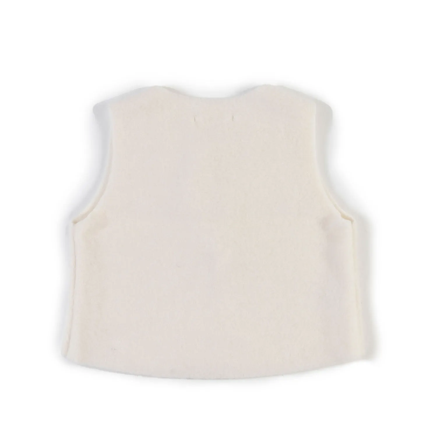 One More In The Family Unisex Marinette Cream Ecru Vest For Babies