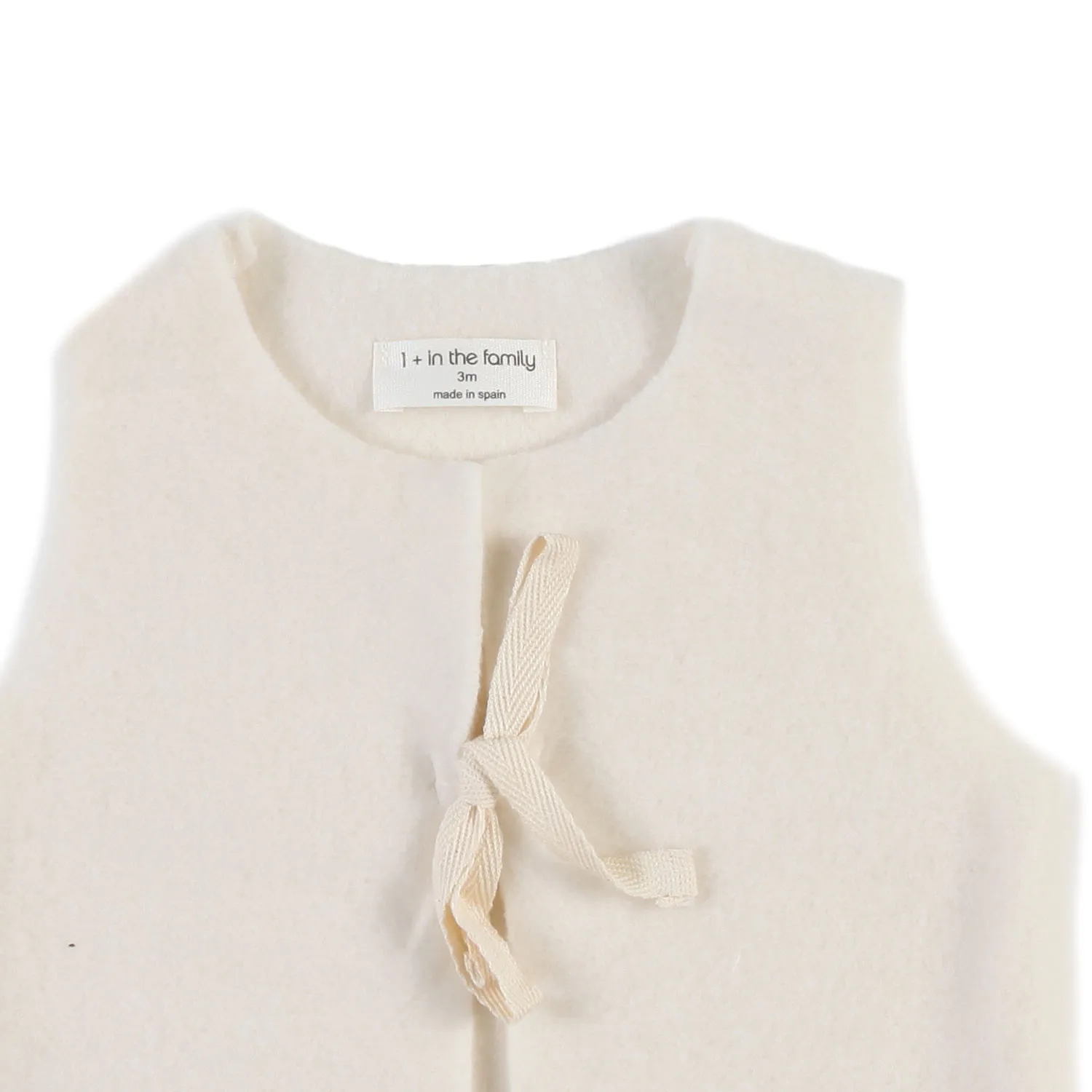 One More In The Family Unisex Marinette Cream Ecru Vest For Babies