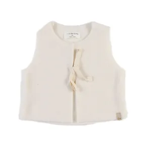 One More In The Family Unisex Marinette Cream Ecru Vest For Babies