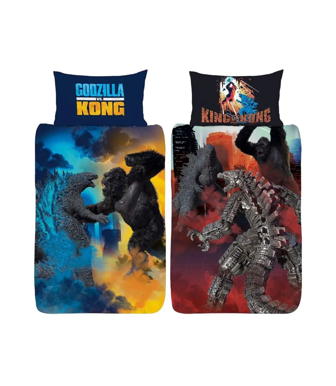 Panel duvet cover set black/blue/orange Godzilla Vs Kong