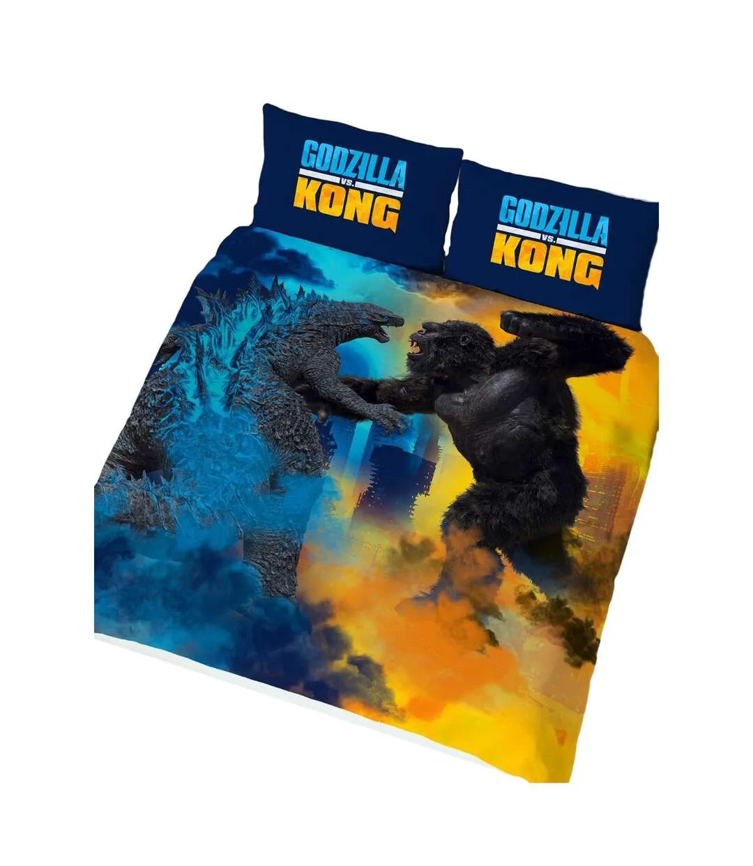 Panel duvet cover set black/blue/orange Godzilla Vs Kong