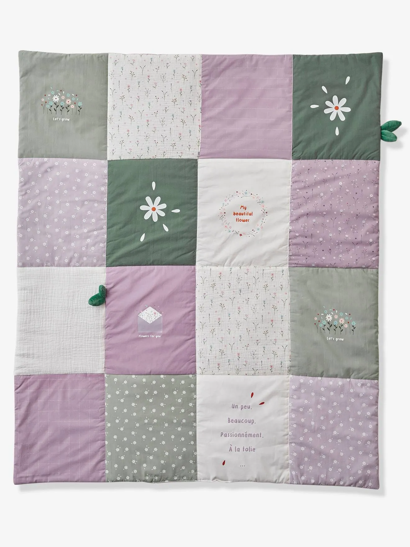 Patchwork Quilt, Sweet Provence - purple medium solid with desig