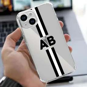 Personalized Back Case for iPhone 14 Plus with Initial Transparent Cover with Camera Protection