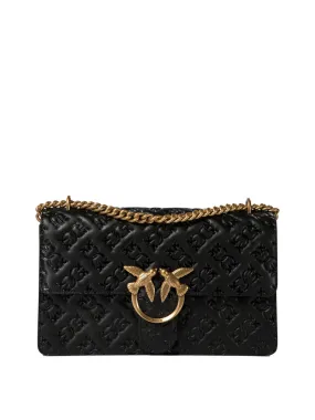 Pinko    Pinko Love One Classic Crossbody Bag With Embossed Logo