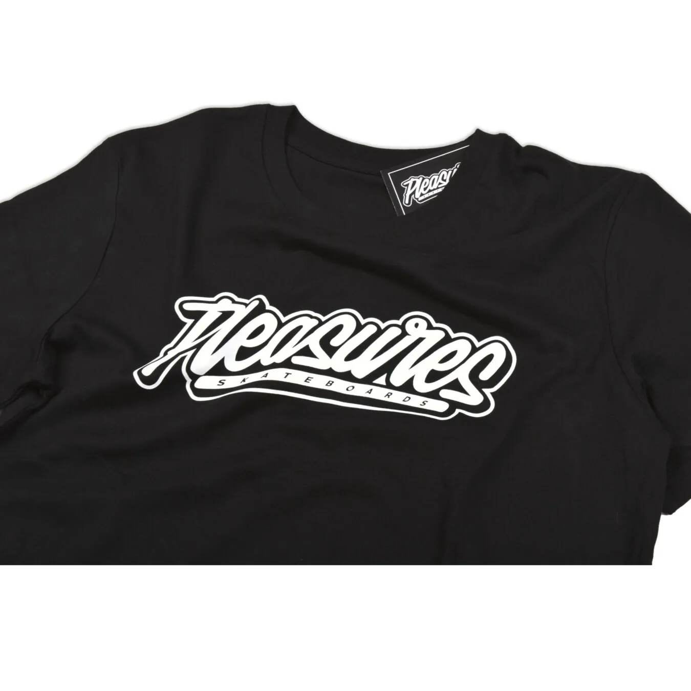 PLEASURES SKATEBOARDS BLACK BASEBALL T SHIRT