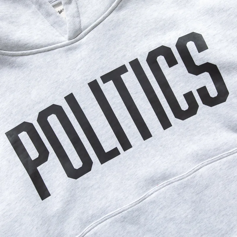 Politics Brick Logo Hoodie - Heather Grey