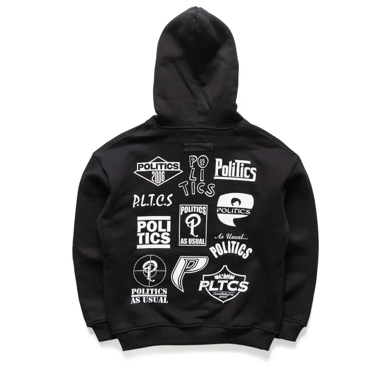 Politics Records Hoodie - Black