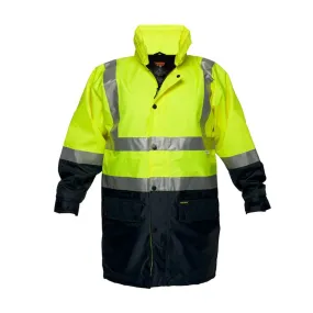 Prime Mover Fleecy Lined Day/Night Hi Vis Rain Jacket HV208