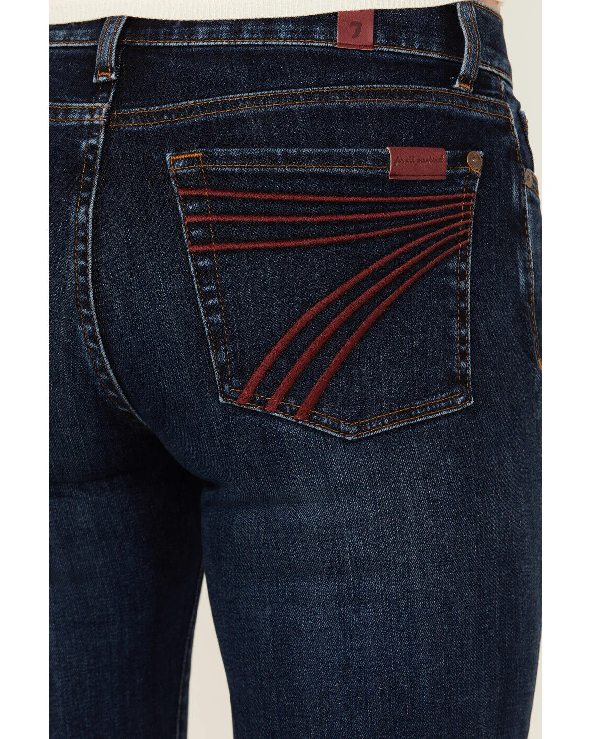 Product Name:  7 For All Mankind Women's Dark Wash Mid Rise Rebel Dojo Trouser Stretch Denim Jeans