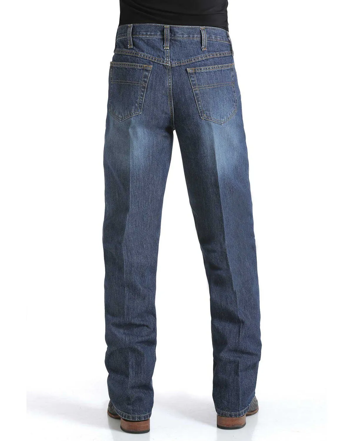 Product Name:  Cinch Men's Black Label Dark Wash Loose Fit Tapered Denim Jeans