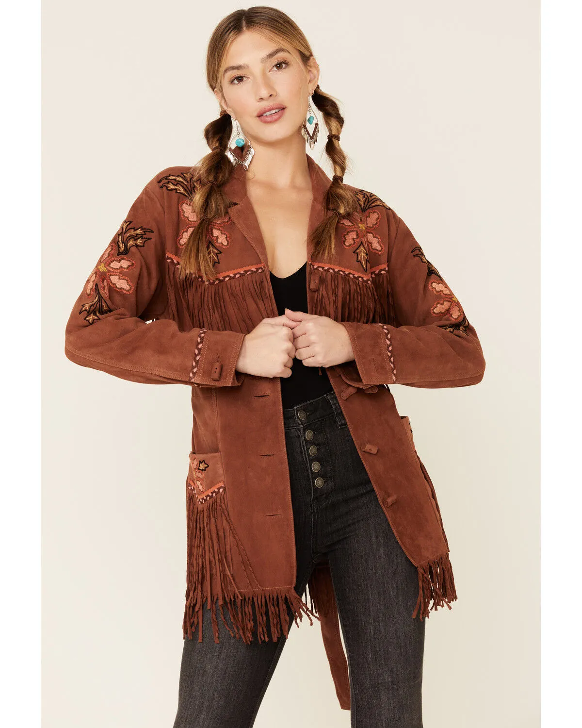 Product Name:  Double D Ranch Women's Viva Maria Fringe Suede Jacket