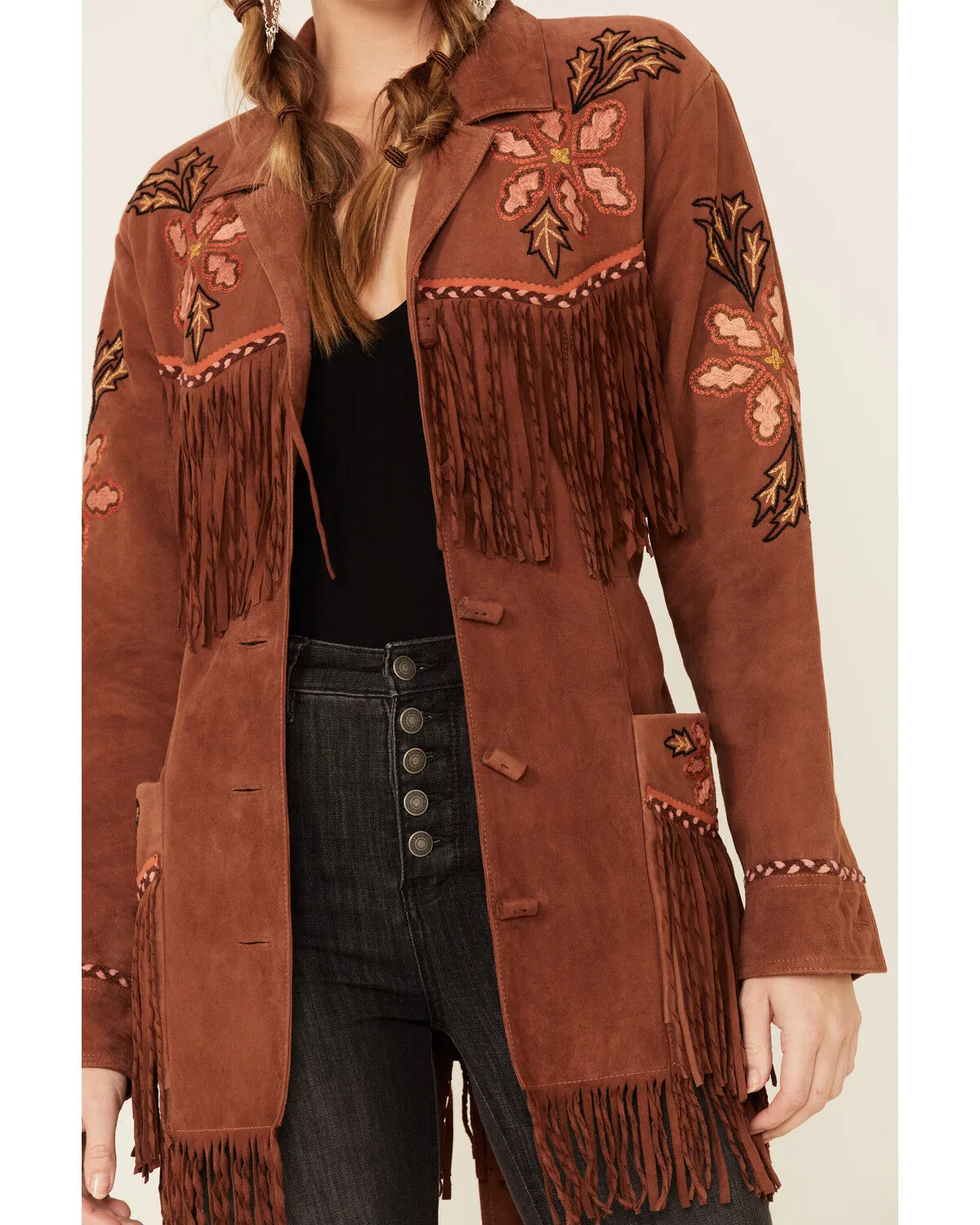 Product Name:  Double D Ranch Women's Viva Maria Fringe Suede Jacket