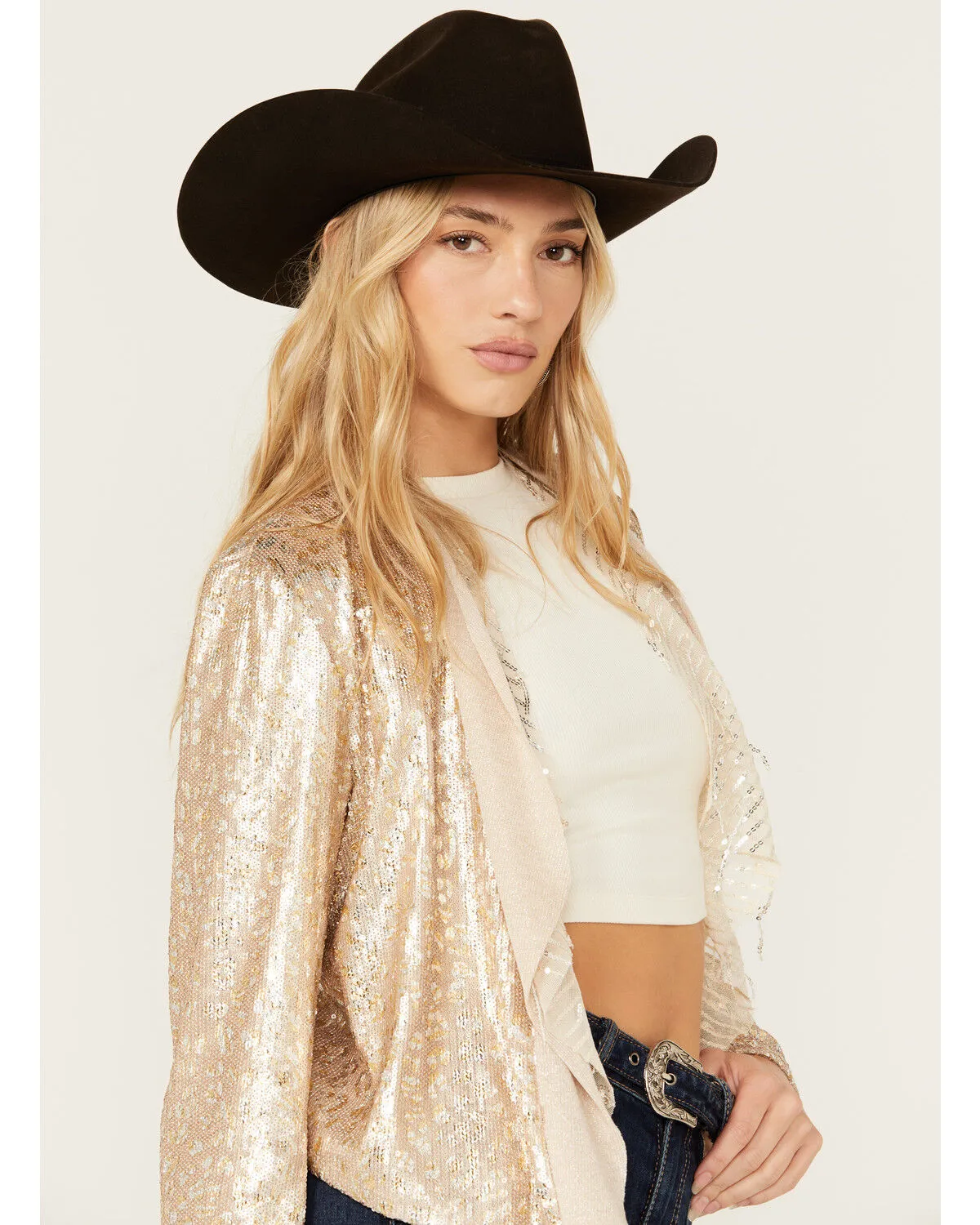 Product Name:  Miss Me Women's Sequins Cascade Front Jacket