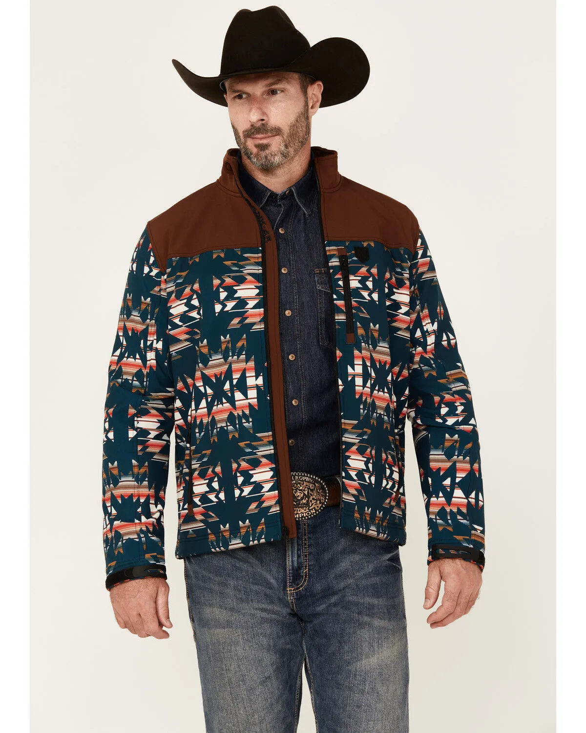 Product Name:  RANK 45® Men's Southwestern Print Color Block Jacket