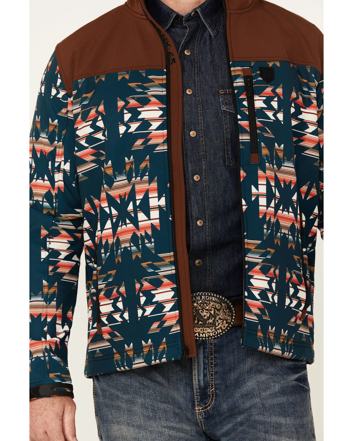 Product Name:  RANK 45® Men's Southwestern Print Color Block Jacket