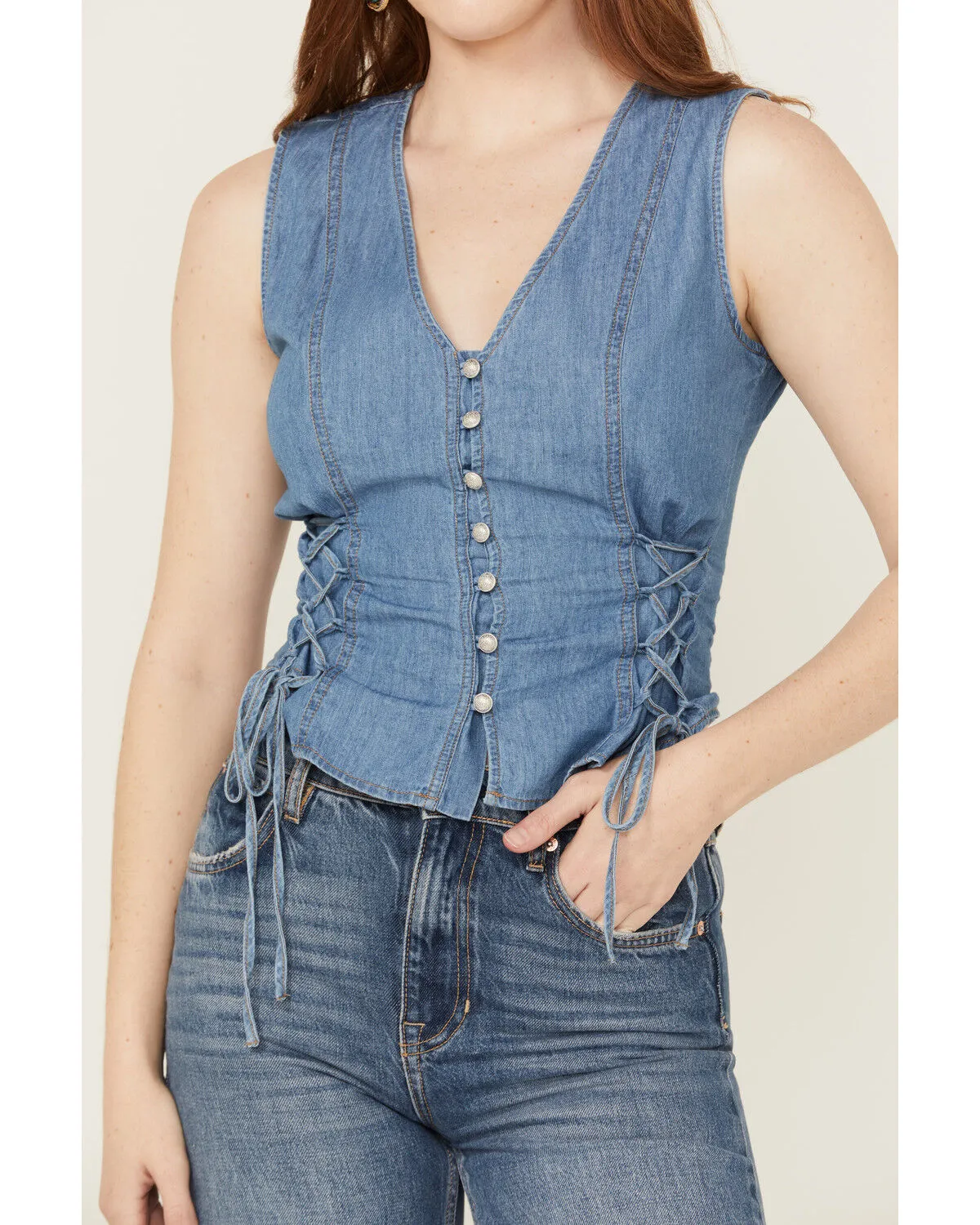 Product Name:  Scully Women's Tie Side Denim Vest