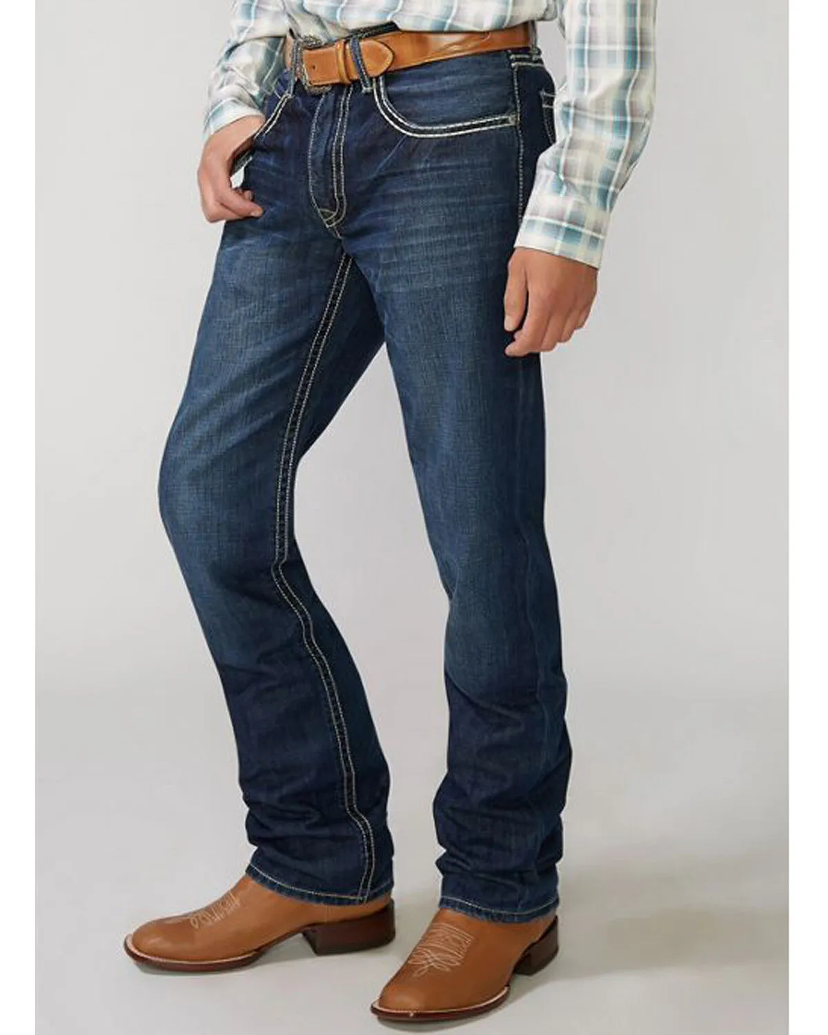 Product Name:  Stetson Rock Fit Barbwire "X" Stitched Jeans