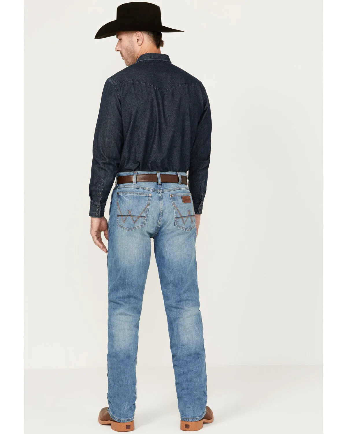 Product Name:  Wrangler Retro Men's Fergus Medium Wash Slim Straight Stretch Denim Jeans - Tall