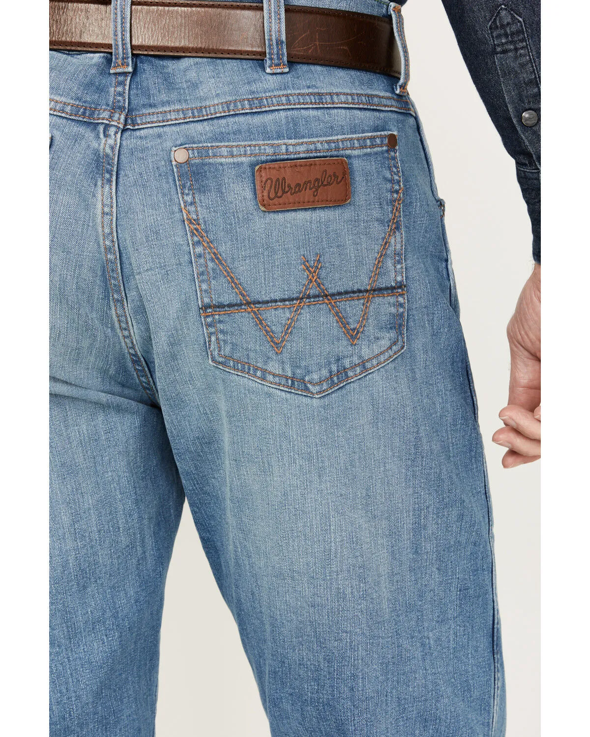 Product Name:  Wrangler Retro Men's Fergus Medium Wash Slim Straight Stretch Denim Jeans - Tall