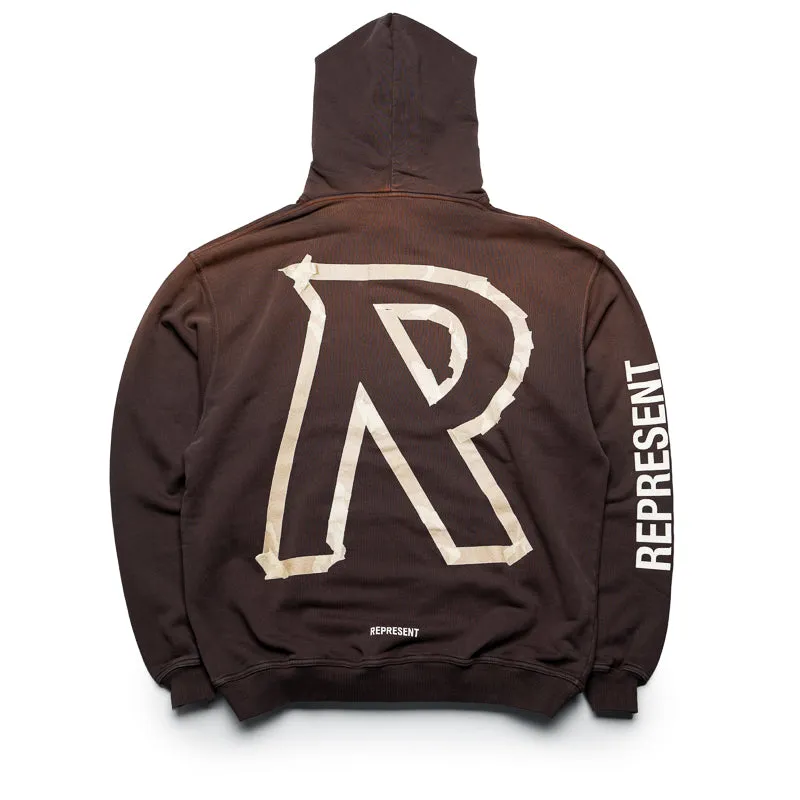 Represent Masking Tape Initial Hoodie - Cedar