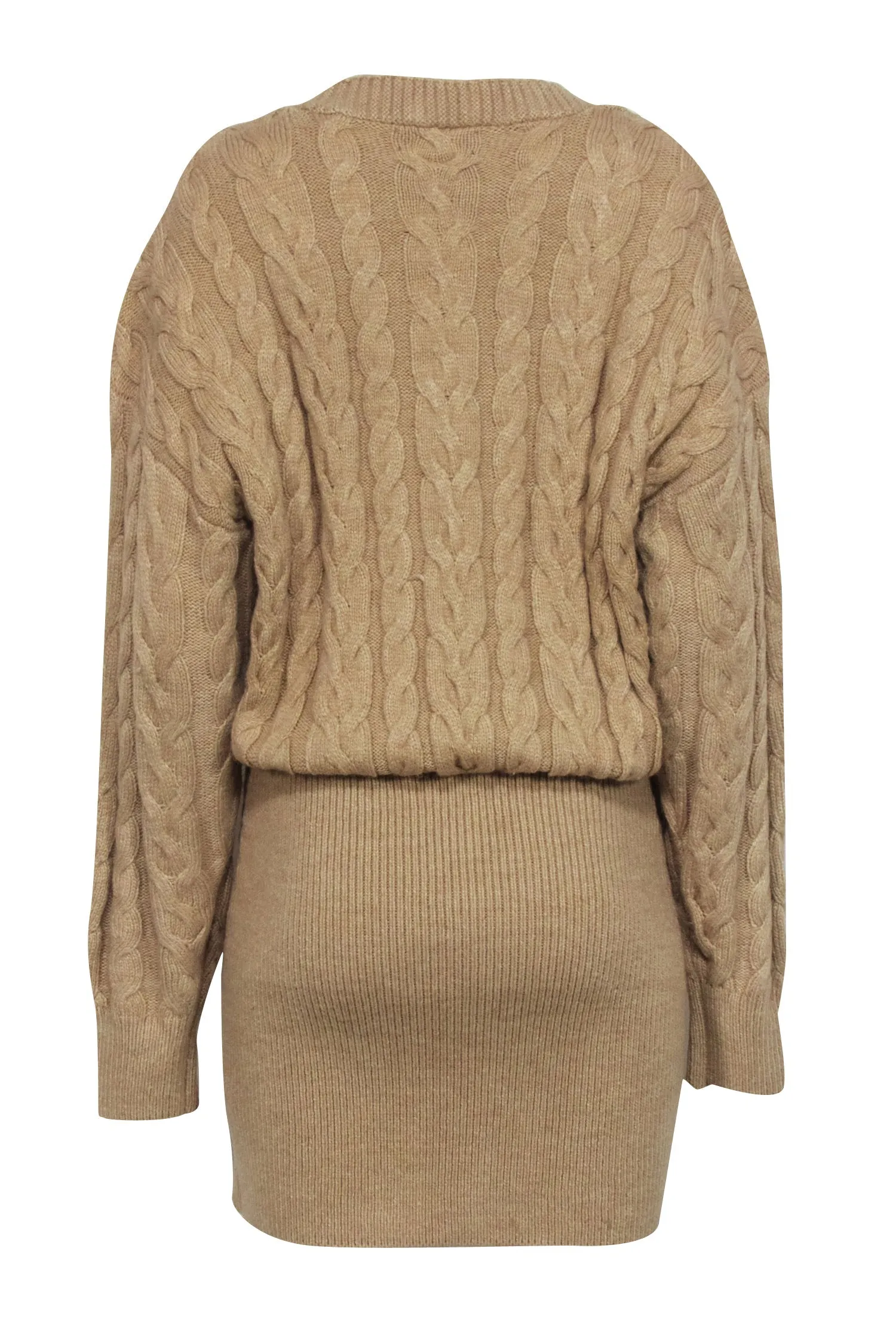 Retrofete - Beige Cable Knit Sweater Dress Sz M