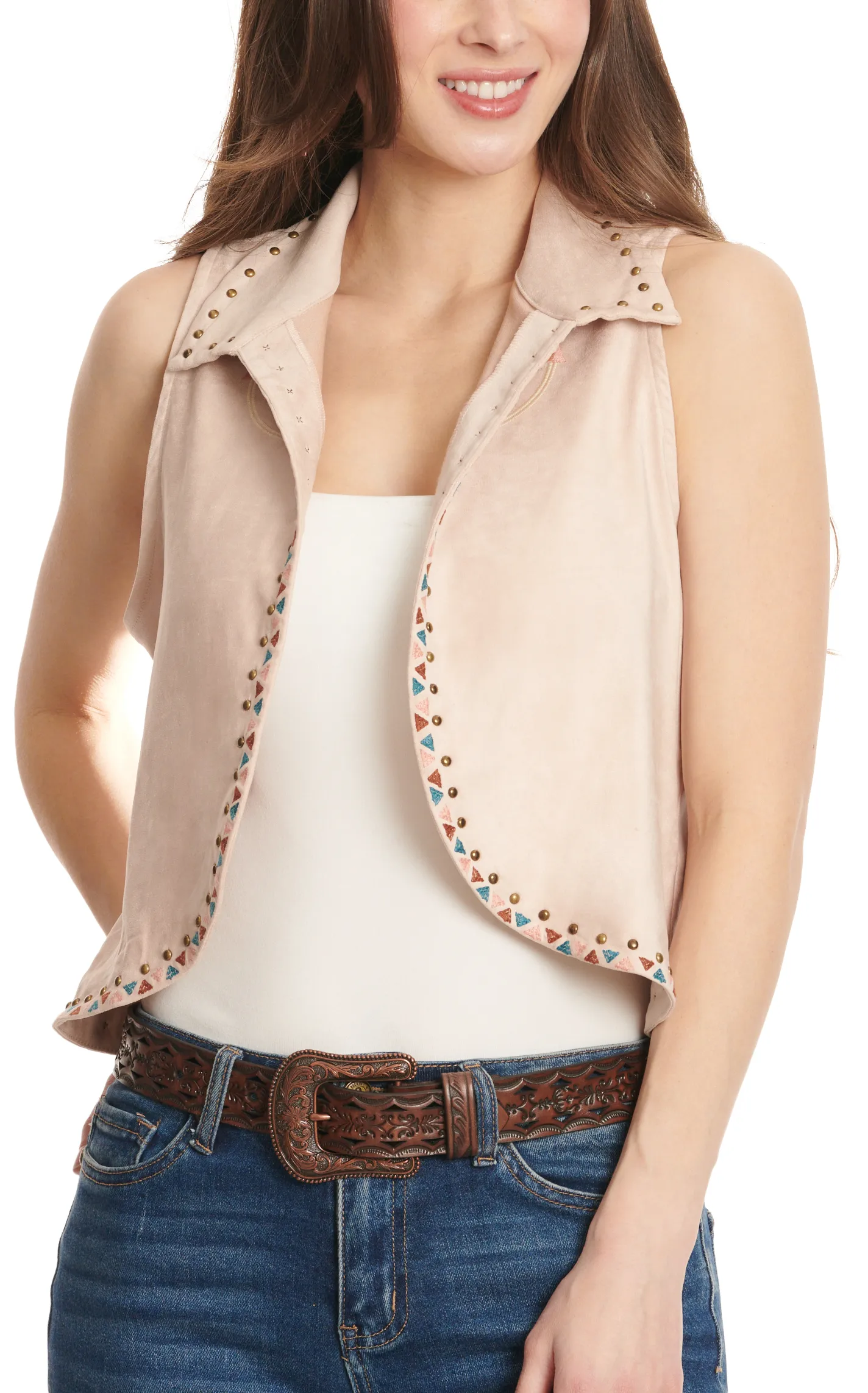 Rockin' C Women's Faux Suede Embroidered Vest