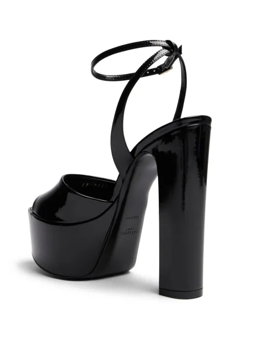 Saint Laurent   95mm Jodie leather platform sandals 