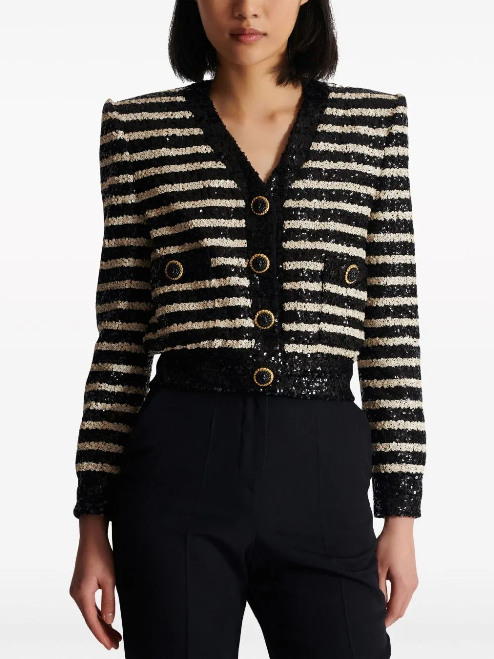 SEQUINED CROPPED JACKET