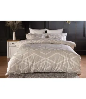 Seve jacquard duvet cover set taupe Belledorm