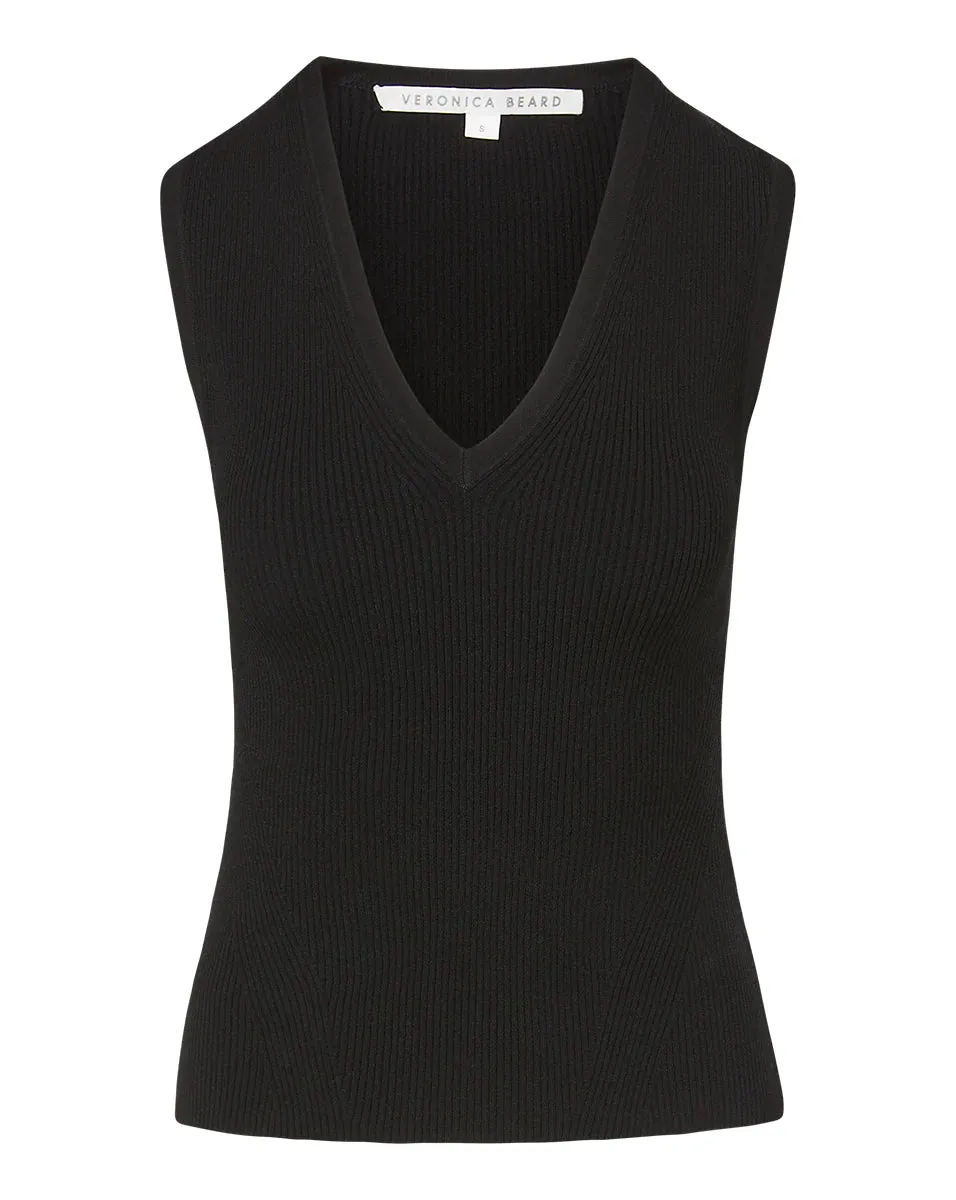 Sid Sleeveless Knit Top - Black